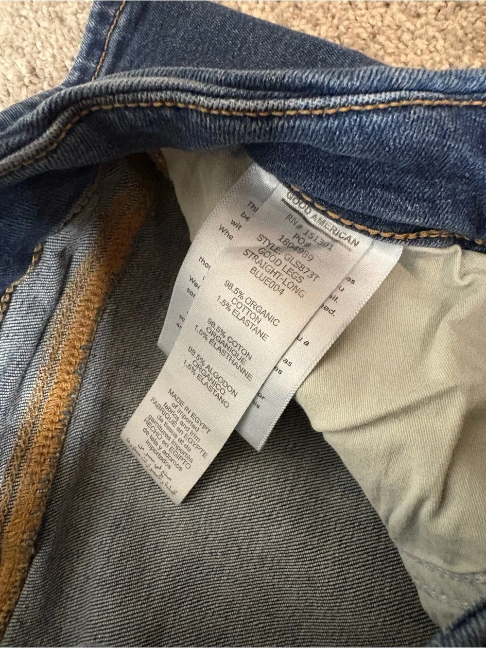 Good American Straight Leg Jeans in Dark Blue Wash size 8 - Picture 8 of 9